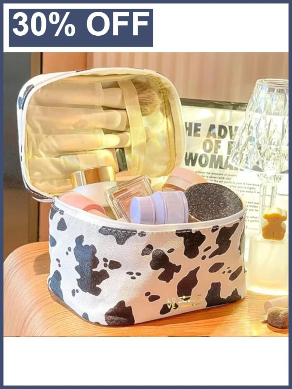 PU Leather Travel Makeup Bag Cosmetic Case for Women